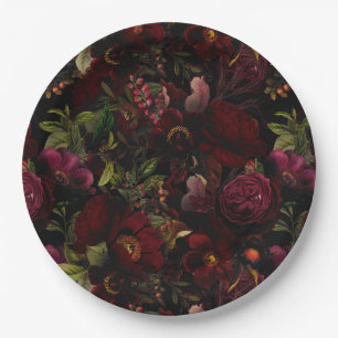 Vintage SommerromantikMaximalismus Moody Floral Pappteller