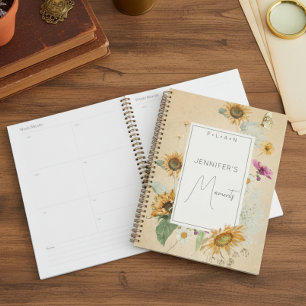 Vintage Sommersonnenblume Planer