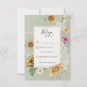Vintage Sommersonnenblume RSVP Karte (Vorderseite)