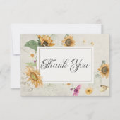 Vintage Sommersonnenblume Vielen Dank Karte (Vorderseite)