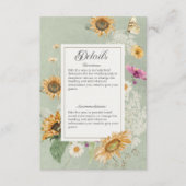 Vintage Sommersonnenblumendetails Begleitkarte (Vorderseite)