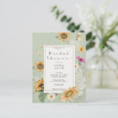 Vintage Sommersonnendusche Einladung Postkarte (Stehend Vorderseite)