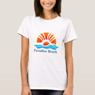 Vintage-Sommeruntergang I Ozeanwellen und Möwe T-Shirt