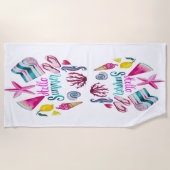 Vintage Sommerzeit Strandtuch (Vorderseite)