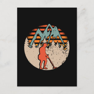 Vintage Sondeln-Metalldetektorin Postkarte