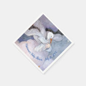 Vintage Sonderauslieferung Storch Babydusche Serviette (Ecke)