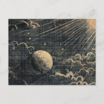 Vintage-Sonne-Eclipse-Mond-Nachthimmel-Wolken