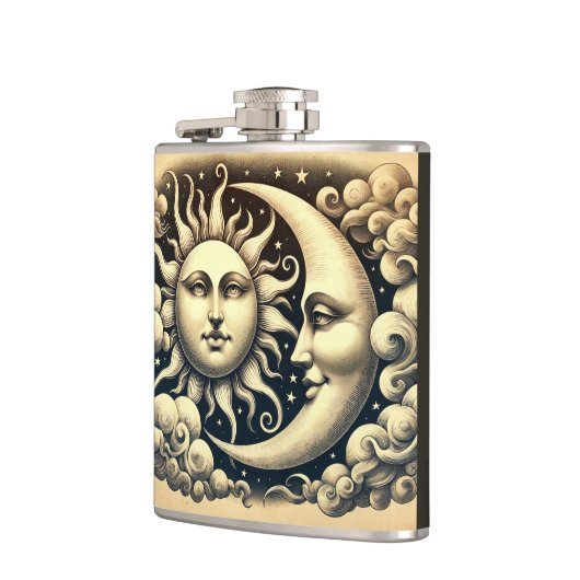 Vintage Sonne & Mond Flachmann (Links)