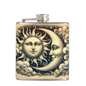 Vintage Sonne & Mond Flachmann (Vorderseite)