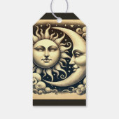 Vintage Sonne & Mond Geschenkanhänger (Rückseite)