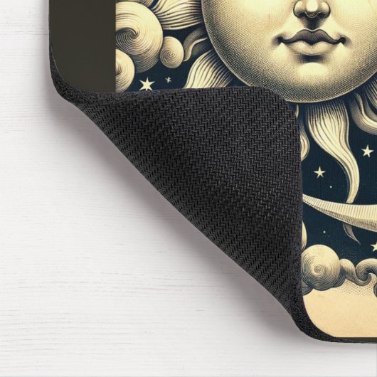 Vintage Sonne & Mond Mousepad (Ecke)