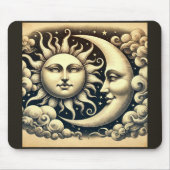 Vintage Sonne & Mond Mousepad (Vorne)