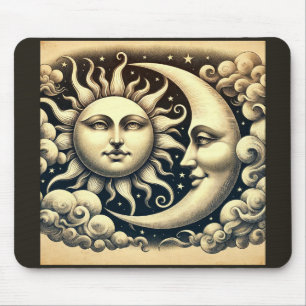 Vintage Sonne & Mond Mousepad