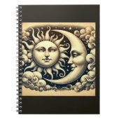 Vintage Sonne & Mond Notizblock (Vorderseite)