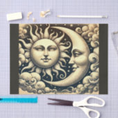 Vintage Sonne & Mond Seidenpapier (Handwerk)