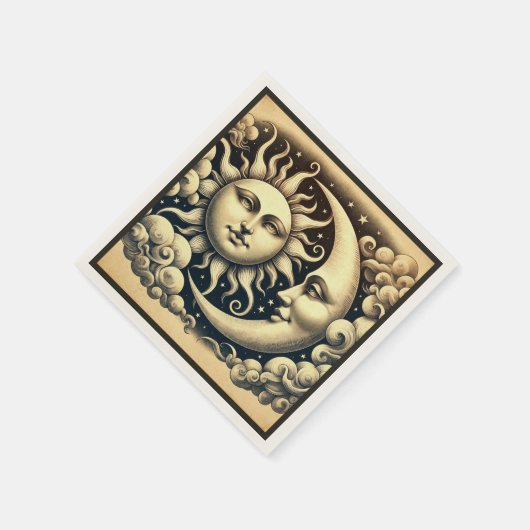 Vintage Sonne & Mond Serviette (Ecke)