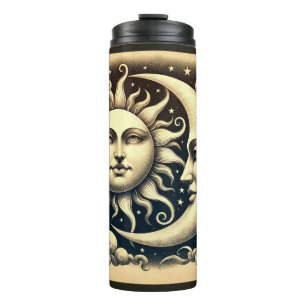 Vintage Sonne & Mond Thermosbecher