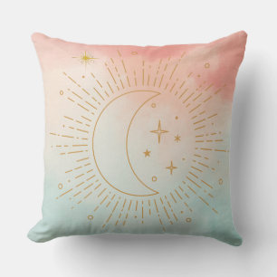 Vintage-Sonne, Mond und Sterne-Wurfkissen Kissen