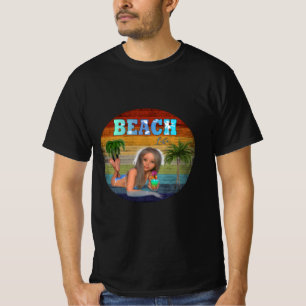 Vintage Sonne, Sand und Brandung T-Shirt