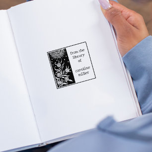 Vintage-Sonne und Blumen aus der Bibliothek von Gummistempel