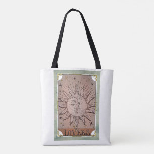 Vintage-Sonne-und-Mond-Dualität-Liebhaber-Tarotkar Tasche