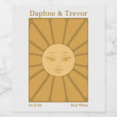 Vintage-Sonnen-Hochzeitsweinetikett Weinetikett (Einzelnes Label)