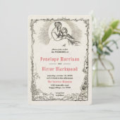 Vintage Sonnenaufgang Liebe Hochzeit Einladung (Stehend Vorderseite)