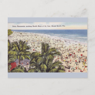 Vintage-Sonnenbaden Miami Beach Florida Postkarte