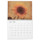 Vintage Sonnenblume 2024 Rustikales Land Kalender (Mär 2026)
