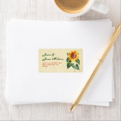 Vintage Sonnenblume Adressaufkleber (Insitu)
