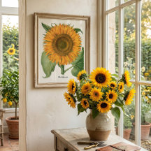 Vintage Sonnenblume Blume von Basilius Besler