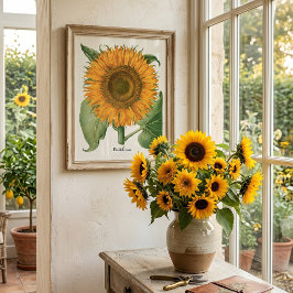Vintage Sonnenblume Blume von Basilius Besler Poster