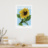Vintage Sonnenblume Botanische Printwerbung Poster (Küche)