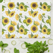 Vintage Sonnenblume Bouquet Muster Geschirrtuch (Gefaltet)