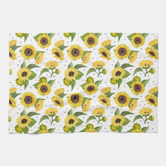 Vintage Sonnenblume Bouquet Muster Geschirrtuch (Horizontal)