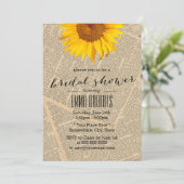 Vintage Sonnenblume Brautparty Einladung (Stehend Vorderseite)