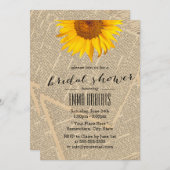 Vintage Sonnenblume Brautparty Einladung (Vorne/Hinten)