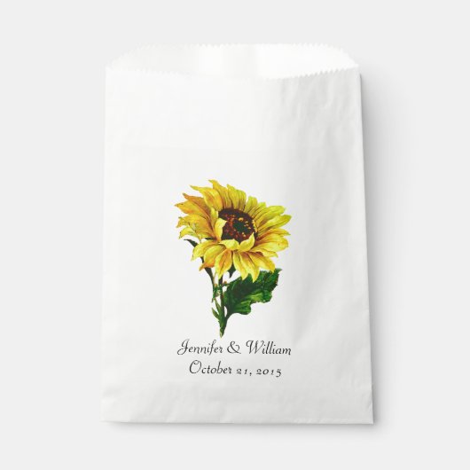 Vintage Sonnenblume Custom Wedding Favor Bag Geschenktütchen (Vorderseite)