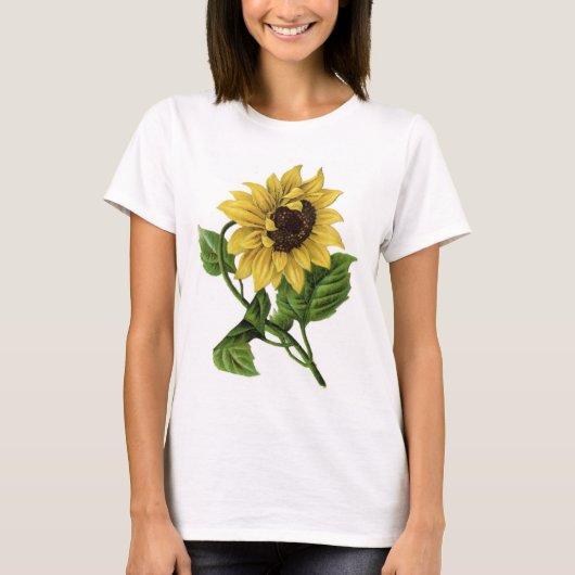 Vintage Sonnenblume, die Keramik zeichnet T-Shirt (Vorderseite)