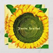 Vintage Sonnenblume Einladung (Vorne/Hinten)