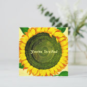Vintage Sonnenblume Einladung (Stehend Vorderseite)