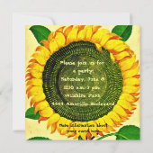 Vintage Sonnenblume Einladung (Rückseite)