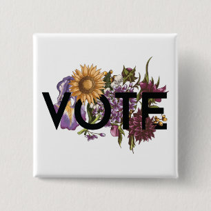 Vintage-Sonnenblume Floral Elegant Weiblich Geh Wä Button