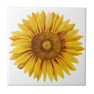 Vintage-Sonnenblume glückliche Blume Fliese