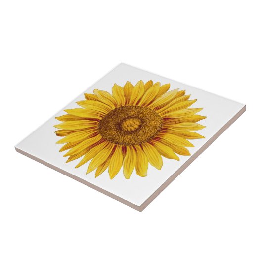 Vintage Sonnenblume Happy Blume Fliese (Seite)