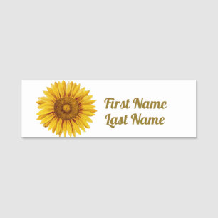 Vintage Sonnenblume Happy Blume Namensschild
