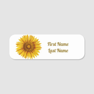 Vintage Sonnenblume Happy Blume Namensschild