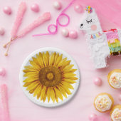 Vintage Sonnenblume Happy Blume Pappteller (Party)