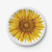 Vintage Sonnenblume Happy Blume Pappteller (Vorderseite)