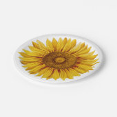 Vintage Sonnenblume Happy Blume Pappteller (Schrägansicht)